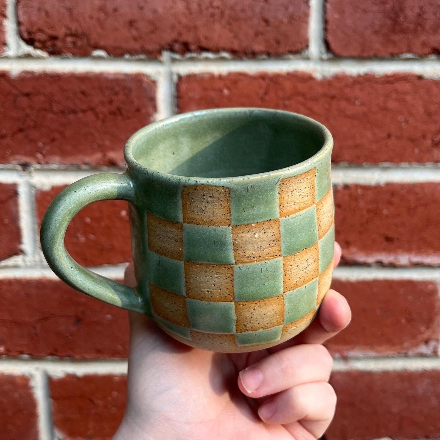 checkers mug | sage